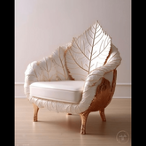 Trueliving White Flower Chair Living Room H 34 x W 27 x D 31.5